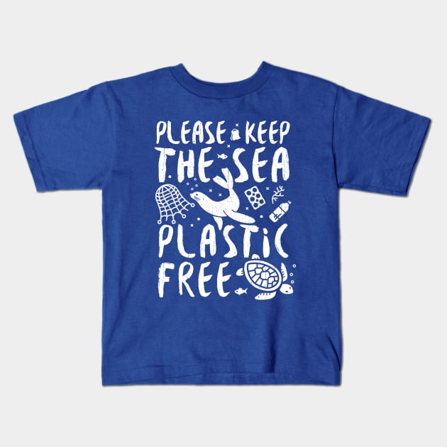 Please Keep The Sea Plastic Free Marine Animals. Kids T-Shirt by bangtees